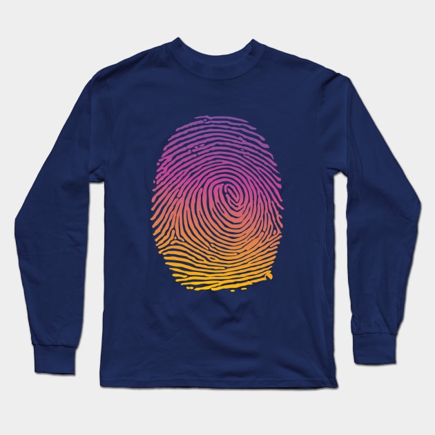 Finger print Colorful Long Sleeve T-Shirt by Arief Uchiha
